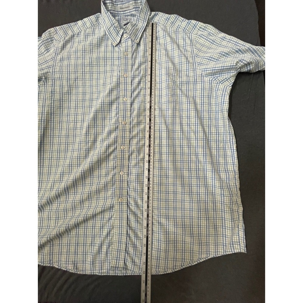 L.L.Bean Mens‎ XXL Tall Wrinkle Resistant Short Sleeve Plaid Button Down Shirt - Picture 7 of 8